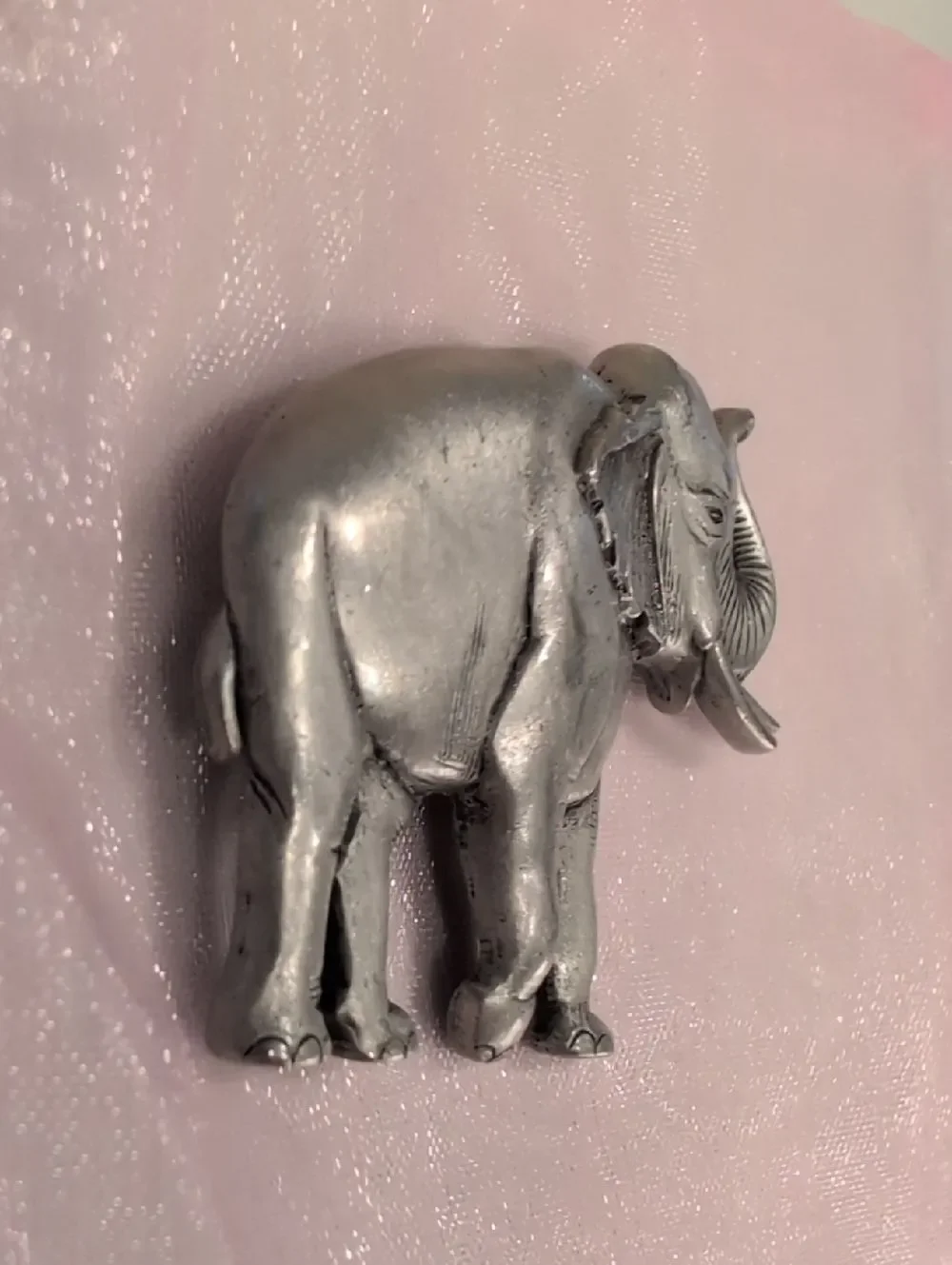 Vintage JJ Jonette Silver Tone Elephant Brooch Pin